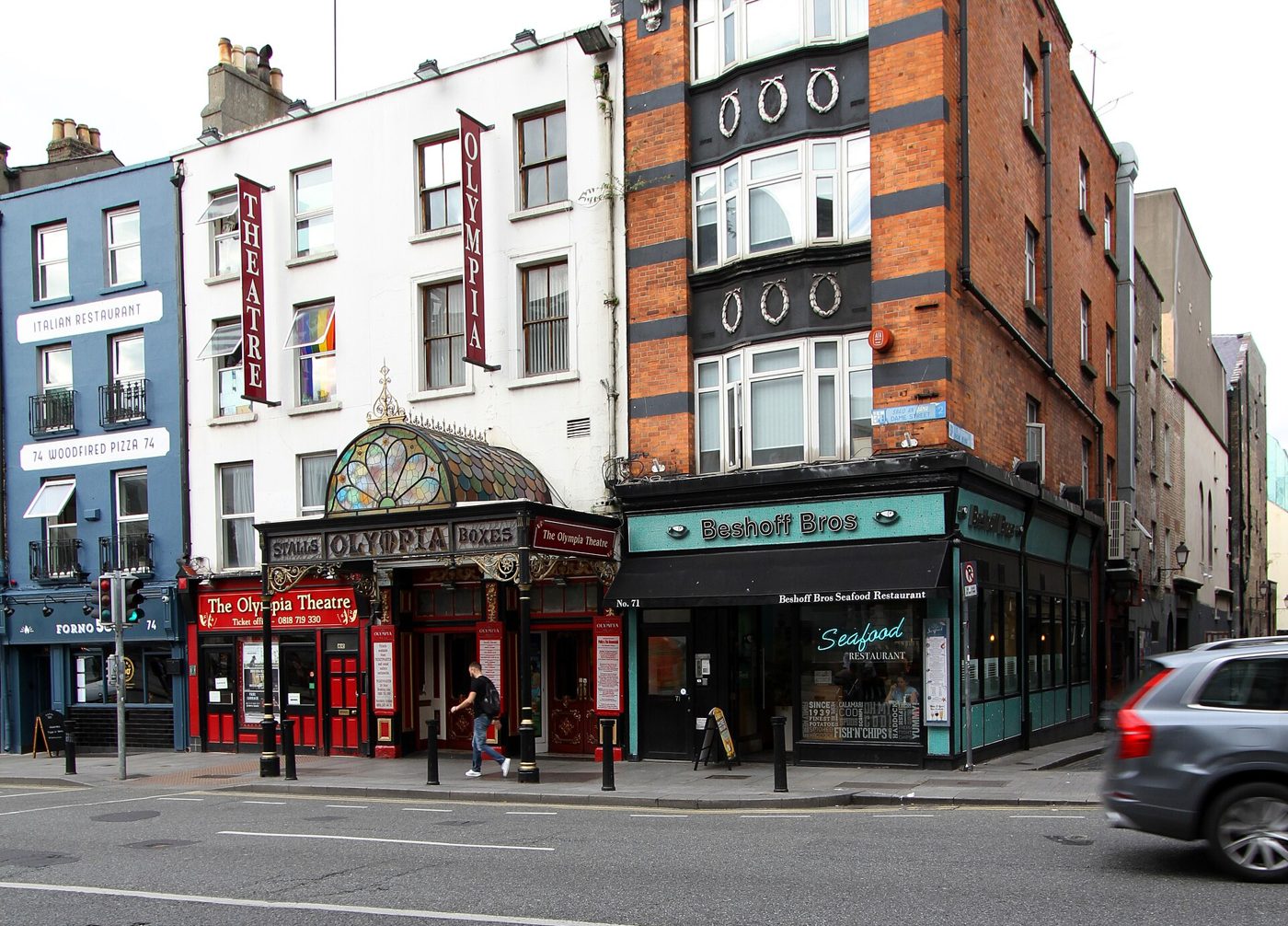 The Olympia Theatre's canopy on Dame Street